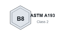 ASTM A193/A320 B8 Class 2 marking