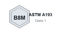 ASTM A193/A320 B8M Class 1 marking